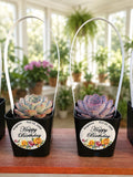 NEW! Custom Printed Succulents Pots with Handles for Happy Birthday