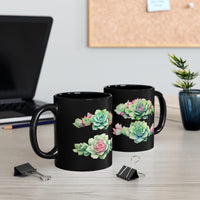 Succulent Mug, Black Mug, Birthday Gift, Gift For Succulent Lovers, Gardening Mug, Plant Mug, Best Friend Gift, Gift For Her, Gift For Him