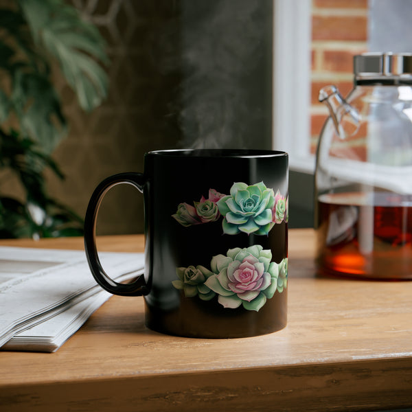succulent mug Succulent Mug, Black Mug, Birthday Gift, Gift For Succulent Lovers, Ga – Evergreen Farm