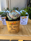 Roses Watercolor Succulent Wrappers for Wedding Favors as Thank You Gift - [plants not included]