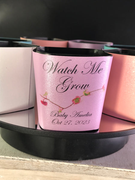 watch me grow succulent Baby Shower Favors Succulent Wraps, Shimmer Colors – Evergreen Farm