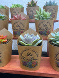 New Design Custom Succulent Wrappers for Wedding Favors - [plants not included]