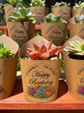 Custom Printed Kraft Wrappers with Succulents for Birthday Gift [Pickup Only]