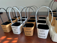 Baby Shower Favors Succulent Wraps with Handle, Kraft Paper and White - Plants not included