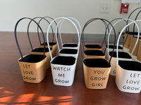 Wedding Favors Succulent Wraps with Handle, Kraft Paper and White - plants not included