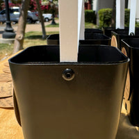 NEW DESIGN! Succulent Black Pots with White Handles for Wedding Favors as Thank You Gift - [plants not included]